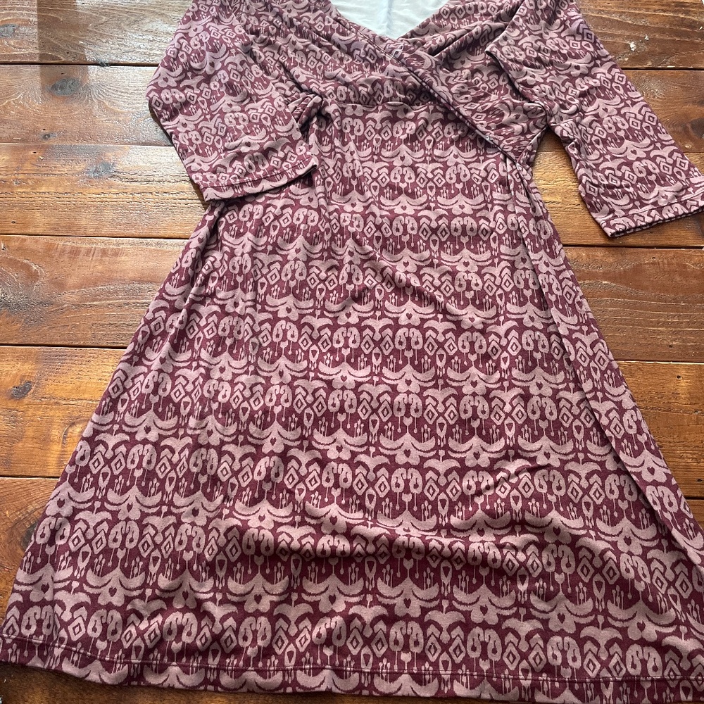 Size large organic cotton Prana 3/4 sleevevwrap dress